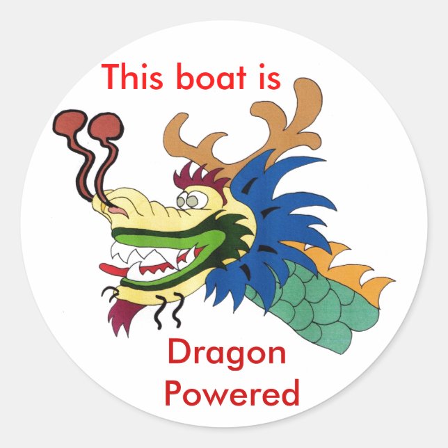 Dieses Boot ist , Dragon Powered Runder Aufkleber (Vorderseite)
