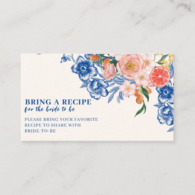 Dieses Brautparty mit mehr Blumen ist ein Rezept Begleitkarte (Vorderseite)