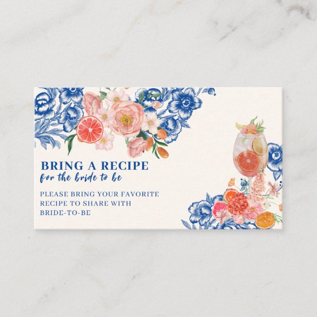 Dieses Brautparty mit mehr Blumen ist ein Rezept Begleitkarte (Vorderseite)
