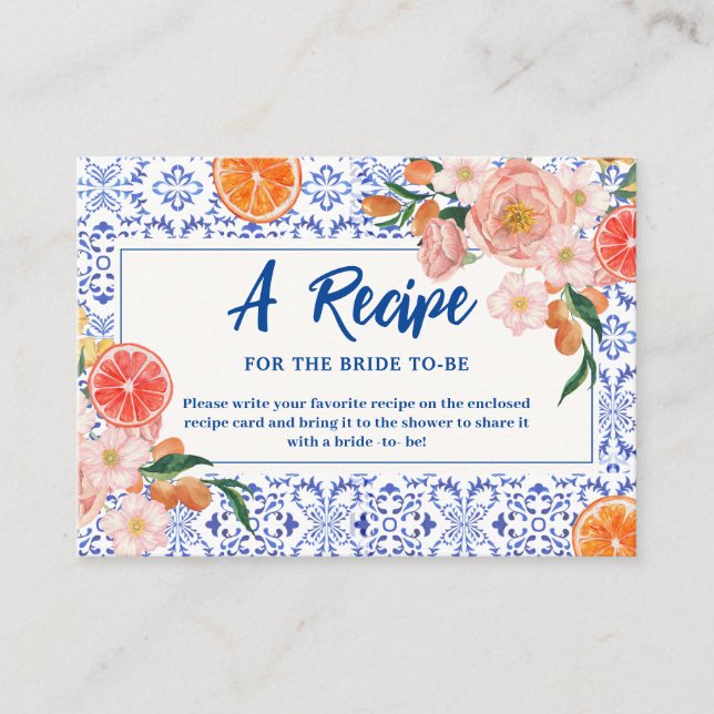 Dieses Brautparty mit mehr Blumen ist ein Rezept Begleitkarte (Vorderseite)