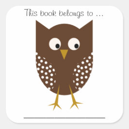 Dieses Buch gehört ... (Brown Owl, Large) Quadratischer Aufkleber