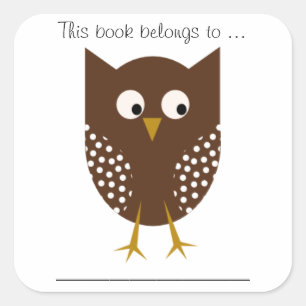 Dieses Buch gehört ... (Brown Owl, Large) Quadratischer Aufkleber