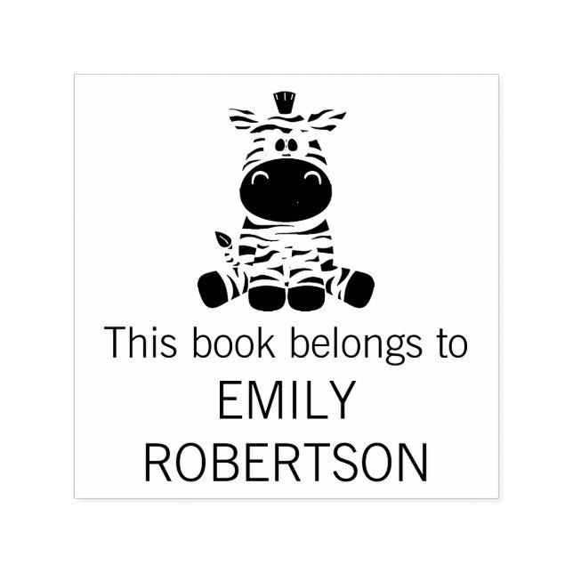 Dieses Buch gehört dem Personalisierten Zebra-Cart Permastempel (Design)