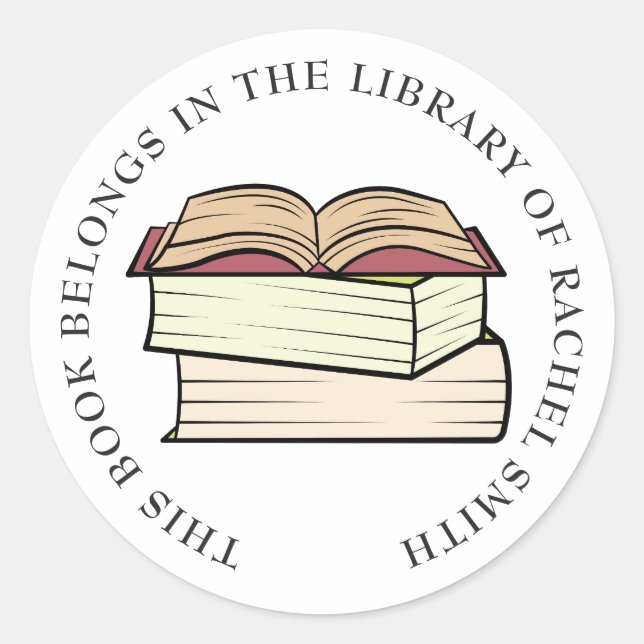 Dieses Buch gehört der Bibliothek Runder Aufkleber (Vorderseite)
