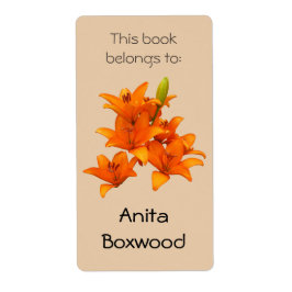 Dieses Buch gehört Individuelle Name Orange Lilies