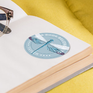 Dieses Buch gehört Libelle Runder Aufkleber