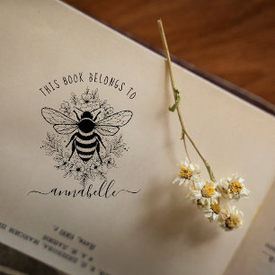 Dieses Buch gehört   Monogram Book Briefmarke Gummistempel