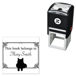 Dieses Buch gehört | Selbstfarbige Briefmarke mit  Permastempel