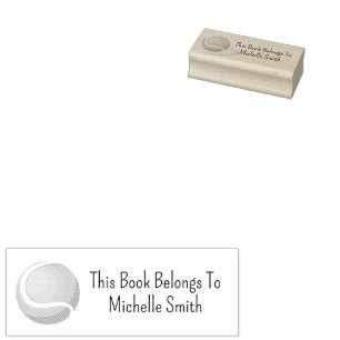 Dieses Buch gehört, Tennisball personalisiert    Gummistempel