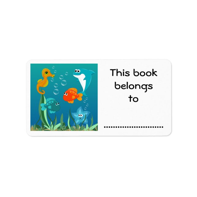 Dieses Buch gehört unter dem Meer Adressaufkleber (Vorne)