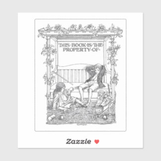 "Dieses Buch gehört" Vintage-Bookplate-Aufkleber Aufkleber