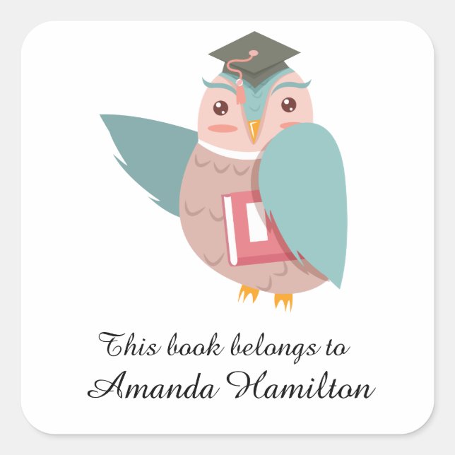 Dieses Buch gehört zu Academic Owl Quadratischer Aufkleber (Vorderseite)
