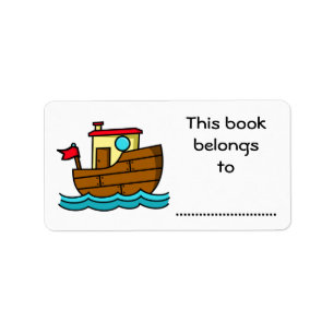 Dieses Buch gehört zu: Cartoon Boat Adressaufkleber