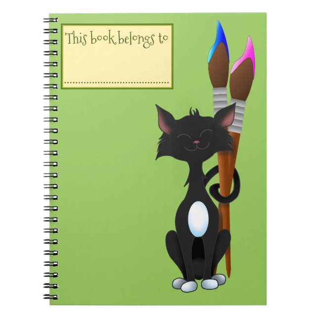 Dieses Buch gehört zu, Cat und Paint Brushs, Green (Vorderseite)