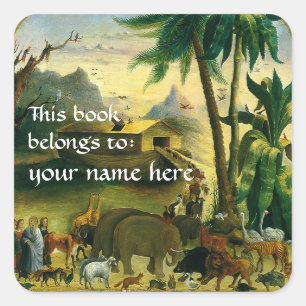 Dieses Buch gehört zu ... Fine Art Buchzeichen Quadratischer Aufkleber