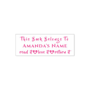Dieses Buch gehört zu Individuelle Name Girly Pink Permastempel