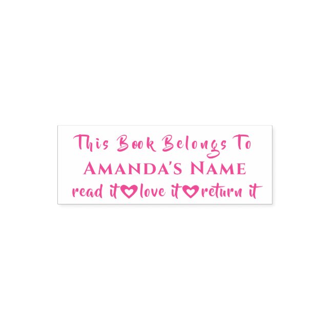 Dieses Buch gehört zu Individuelle Name Girly Pink Permastempel (Design)