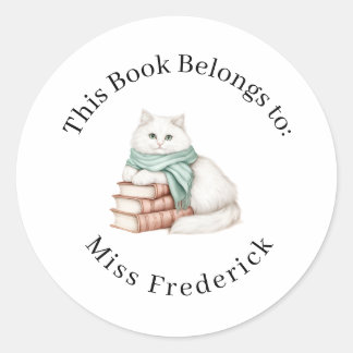 Dieses Buch gehört zu Labels, Katzenlehrer-Aufkleb Runder Aufkleber