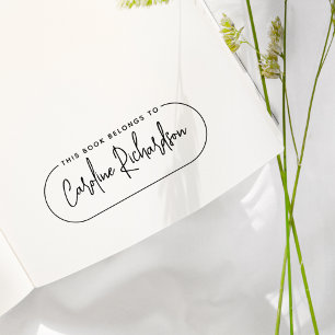 Dieses Buch gehört zu Modern Script Name Exlibris Gummistempel