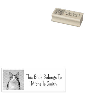 Dieses Buch gehört zu, Niedliche Katze Personalisi Gummistempel