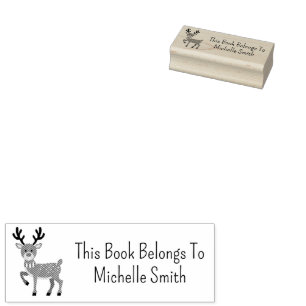 Dieses Buch gehört zu, Niedliches Hirsch, Personal Gummistempel
