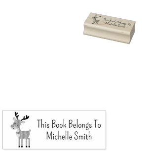 Dieses Buch gehört zu, Niedliches Hirsch, Personal Gummistempel