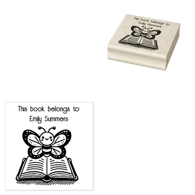 Dieses Buch gehört zu" Schmetterlingsstift-Buchzei Gummistempel (Stempel)