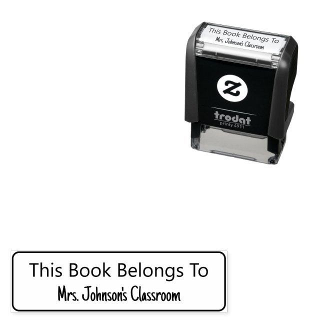 Dieses Buch gehört zum Klassenzimmer des Lehrers Permastempel (Beispiel)