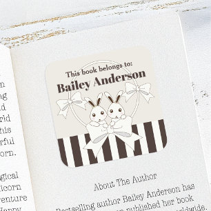 Dieses Buch gehört zum Niedlichen Buchzeichen der  Quadratischer Aufkleber