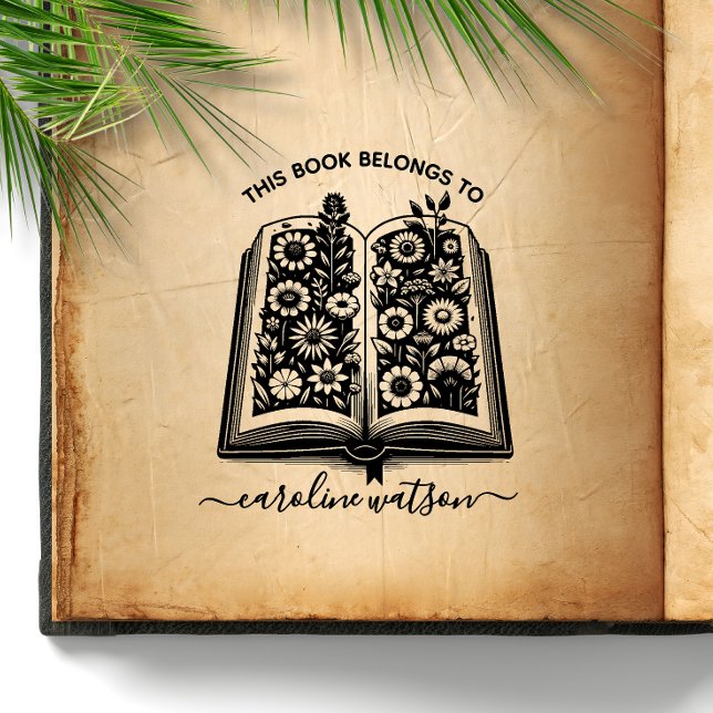 Dieses Buch gehört zur Briefmarke des Blumenbuchs  Gummistempel (Von Creator hochgeladen)