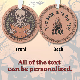 Dieses Buch ist zum Sterben Skeleton-Lesung Hallow Ornament