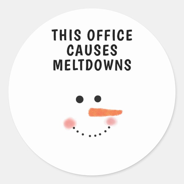 Dieses Büro verursacht Meltdowns lustigen Quotiers Runder Aufkleber (Vorderseite)