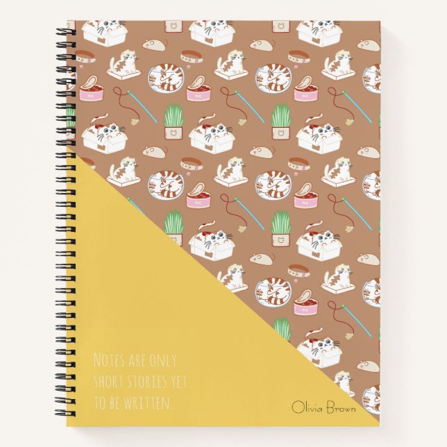 Dieses Cat Life Cat Doodle-Muster mit Namen Notizbuch (Vorderseite)
