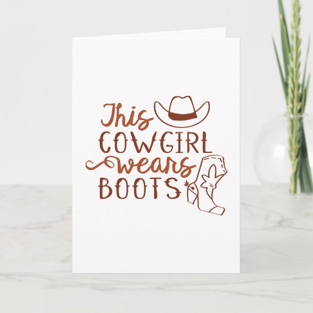 Dieses Cowgirl trägt Stiefel Karte (Vorderseite)