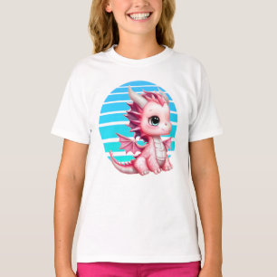 Dieses Design zeigt einen niedlichen rosa Drachen  T-Shirt