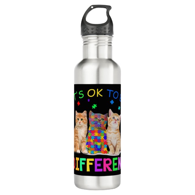 Dieses Design zur Unterstützung der Autismus-Sensi Edelstahlflasche (Vorderseite)