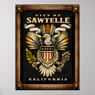 Dieses Emblem der Stadt Sawtelle Poster