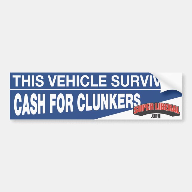 Dieses Fahrzeug überlebte BARGELD FÜR CLUNKERS Autoaufkleber (Vorne)