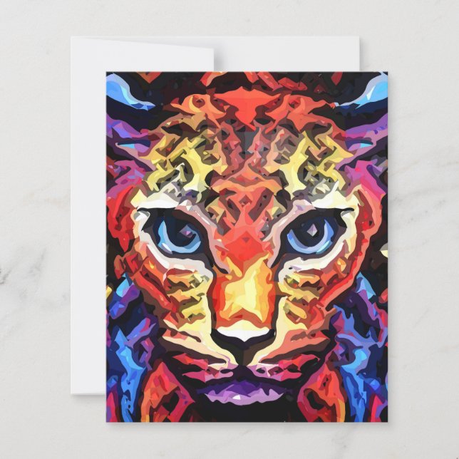 Dieses farbenfrohe Leopard-Look-Papierblatt (Vorderseite)