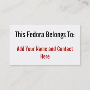 Dieses Fedora gehört Visitenkarte