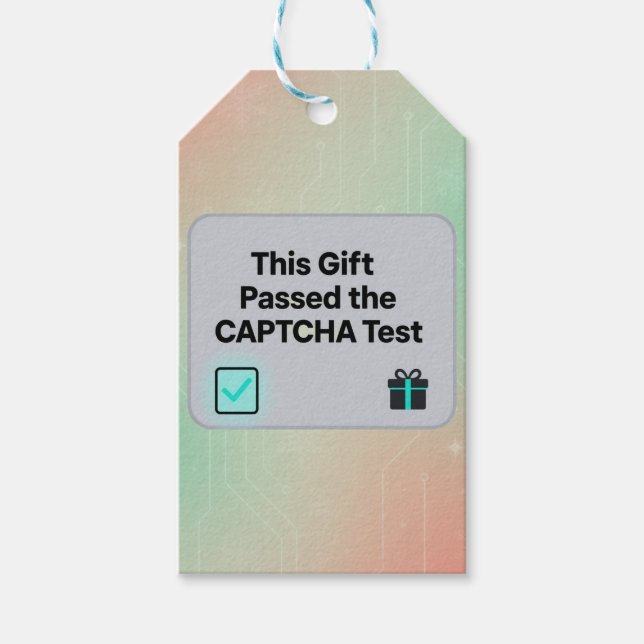 Dieses Geschenk hat den CAPTCHA-Test bestanden | F Geschenkanhänger (Vorderseite)