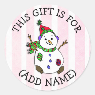 Dieses Geschenk ist für (addieren Sie Namen), Runder Aufkleber