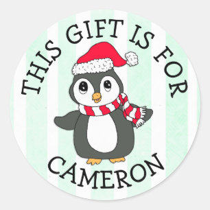 Dieses Geschenk ist für den Namen Tag Penguin Wei Runder Aufkleber