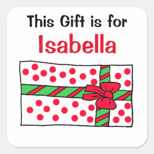 Dieses Geschenk ist für eine Personalisierte Gesch Quadratischer Aufkleber