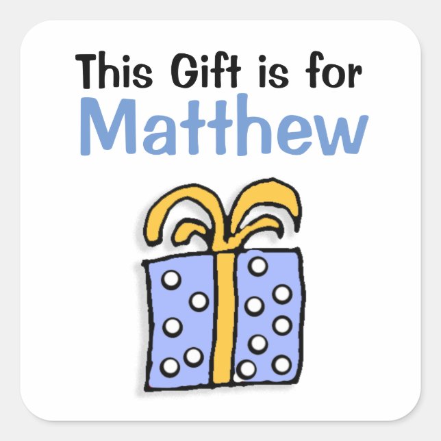 Dieses Geschenk ist für eine Personalisierte Gesch Quadratischer Aufkleber (Vorderseite)