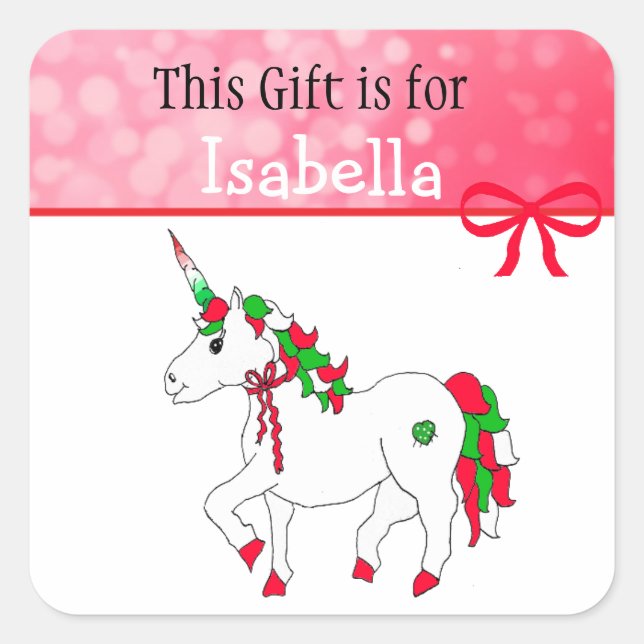 Dieses Geschenk ist für eine Personalisierte Gesch Quadratischer Aufkleber (Vorderseite)