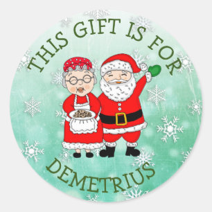 Dieses Geschenk ist für, Herr und Frau Claus Runder Aufkleber