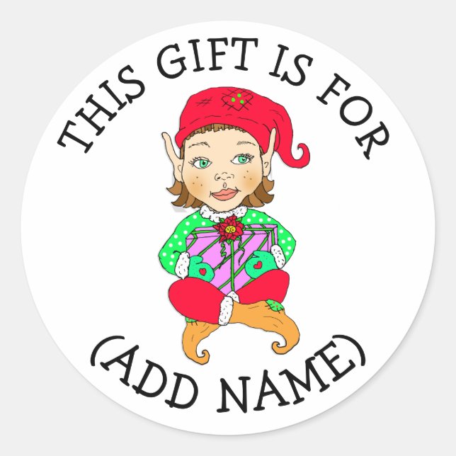 Dieses Geschenk ist für (Name hinzufügen) Geschenk Runder Aufkleber (Vorderseite)