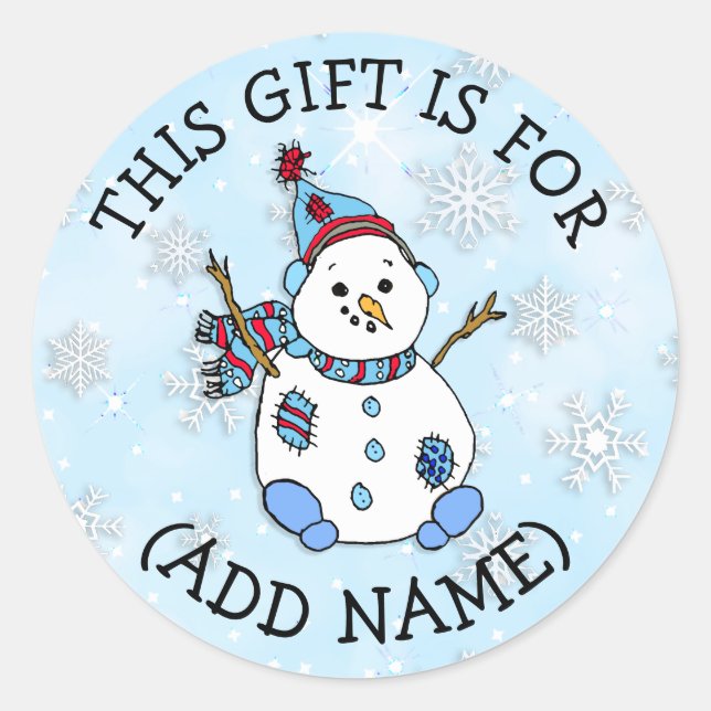 Dieses Geschenk ist für (Name hinzufügen) Geschenk Runder Aufkleber (Vorderseite)