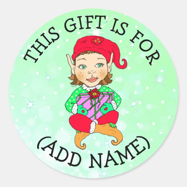 Dieses Geschenk ist für (Name hinzufügen) Geschenk Runder Aufkleber (Vorderseite)